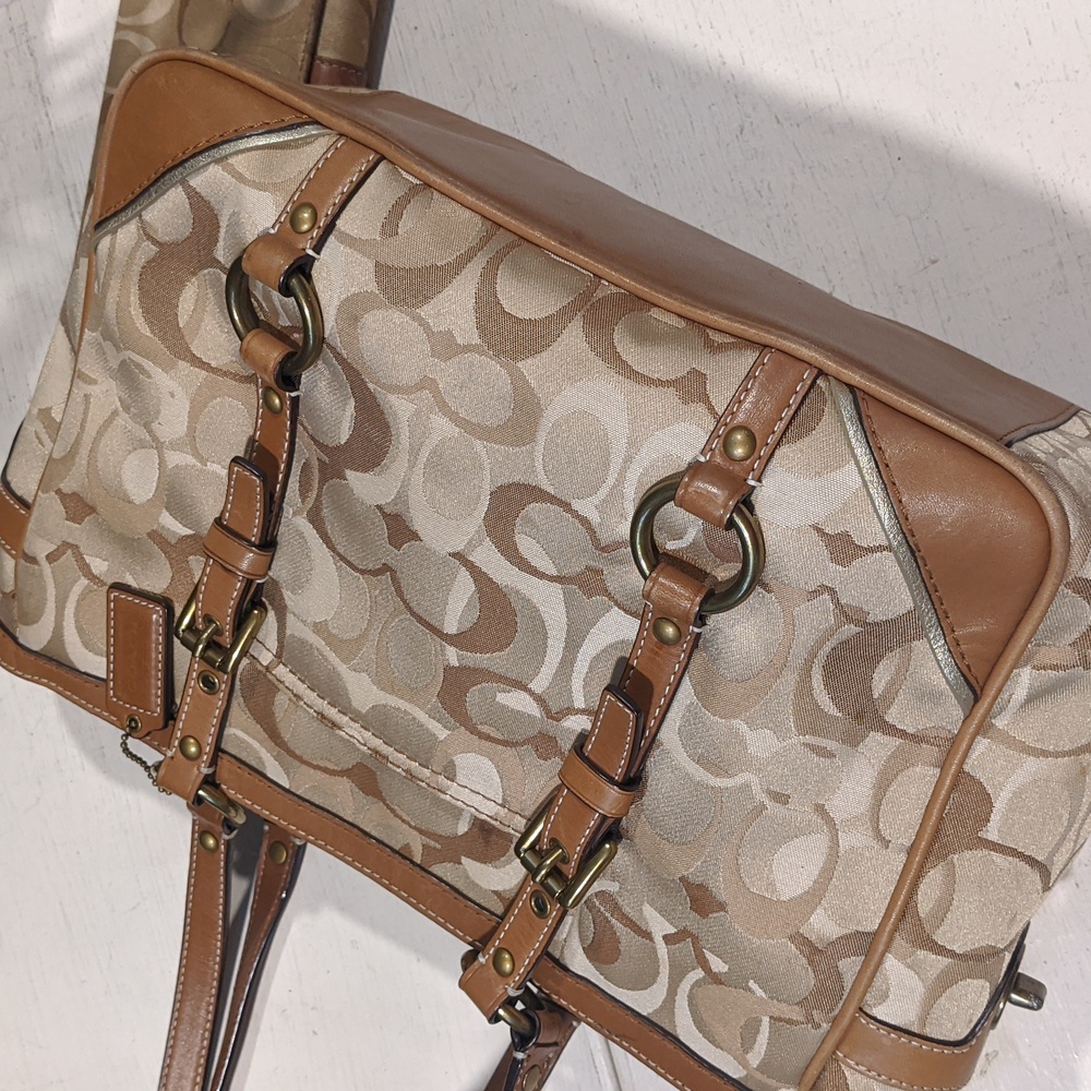 Coach Tan and Brown Tote Bag - Picture 3 of 11